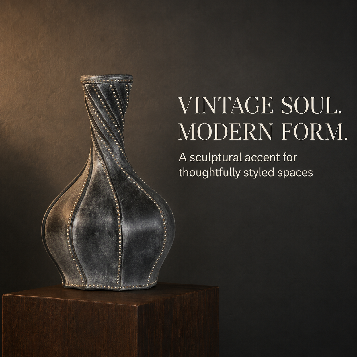 Twisted Leather Vase