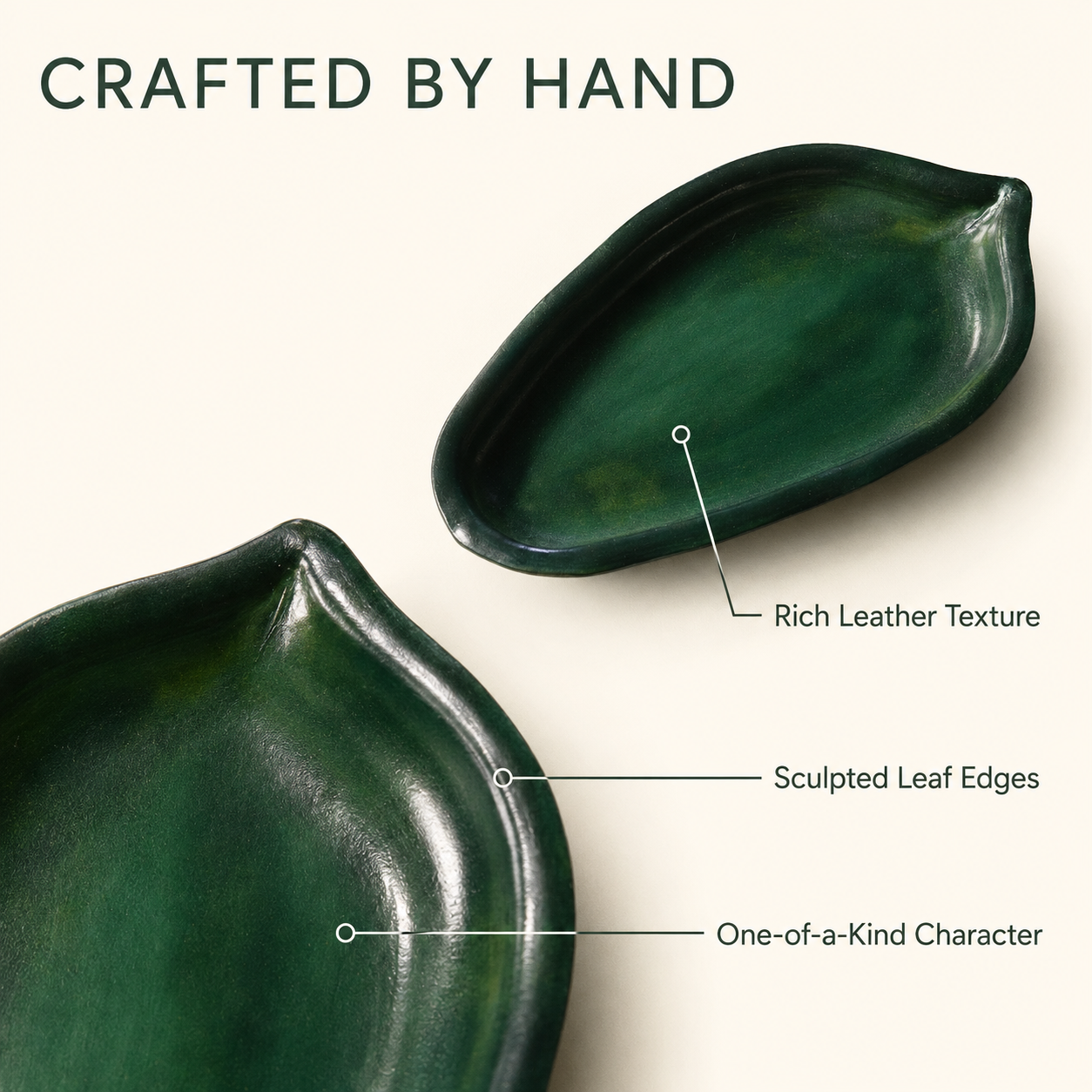 Double Lotus Leaf Leather Tray
