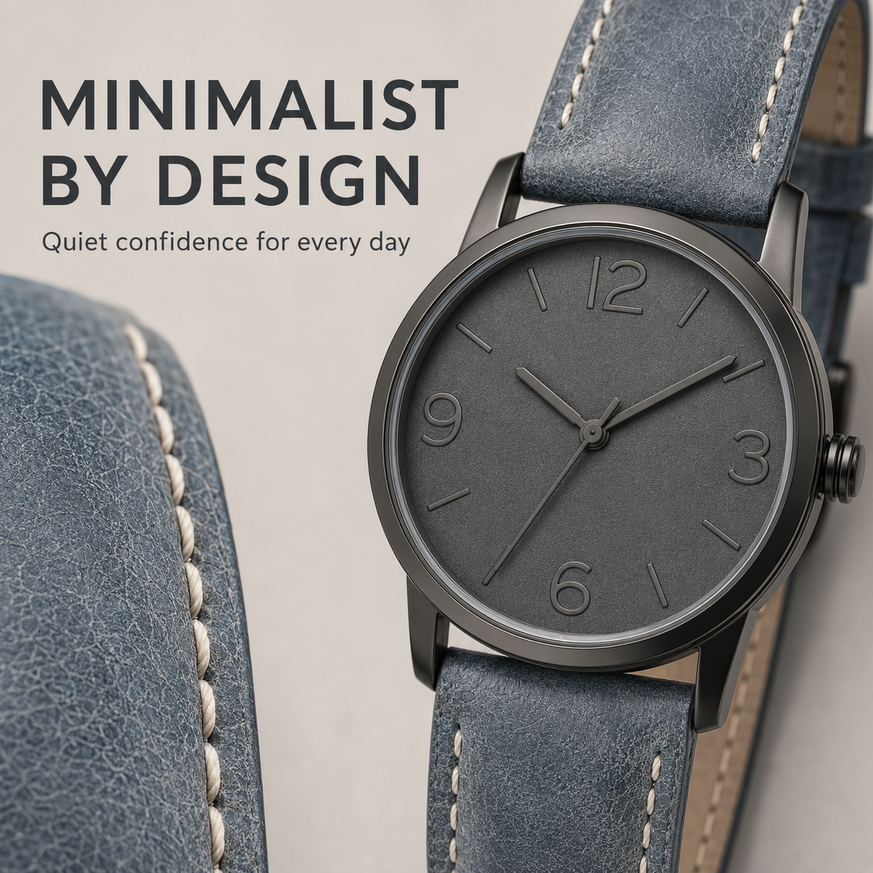 Minimal Dark Dial Casual Wristwatch