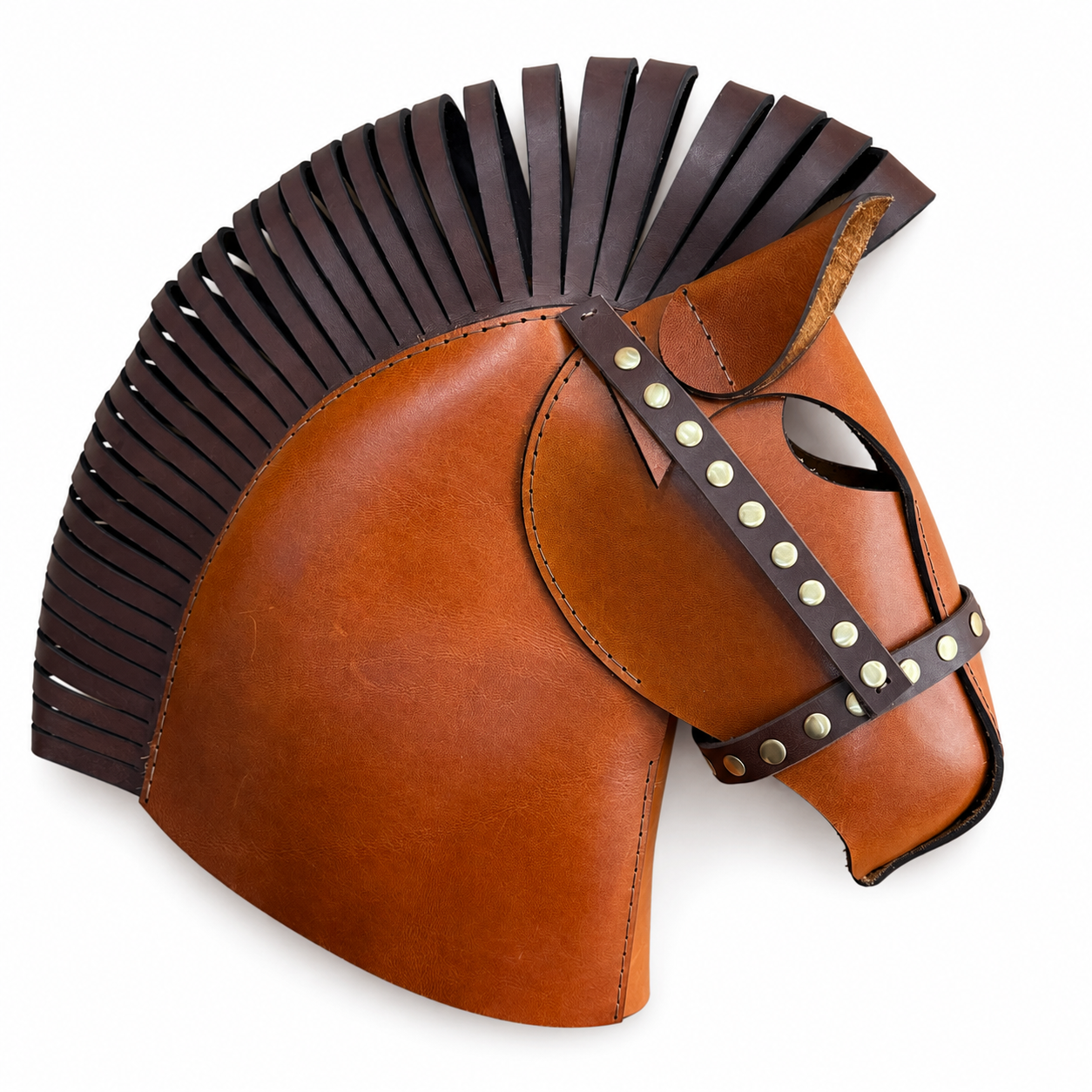 Fringe Mane Horse Head Leather Decor Mask