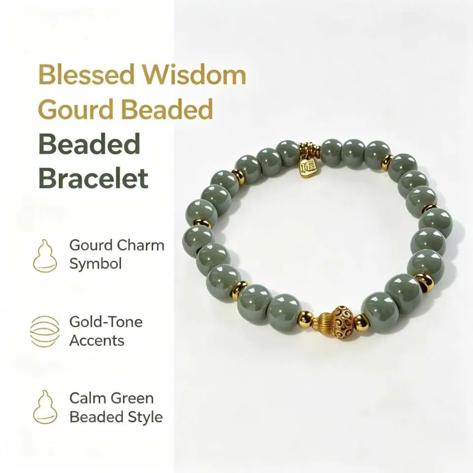 Blessed Wisdom Gourd Beaded Bracelet
