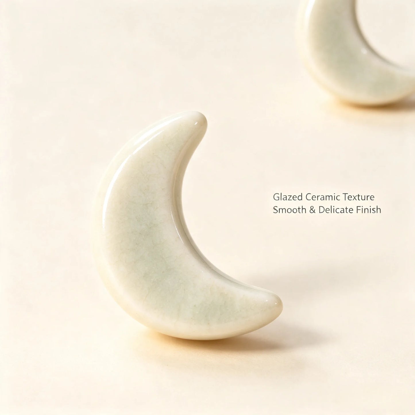 Celadon Crackle Moon Studs