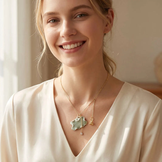 Ceramic Lotus Leaf Necklace