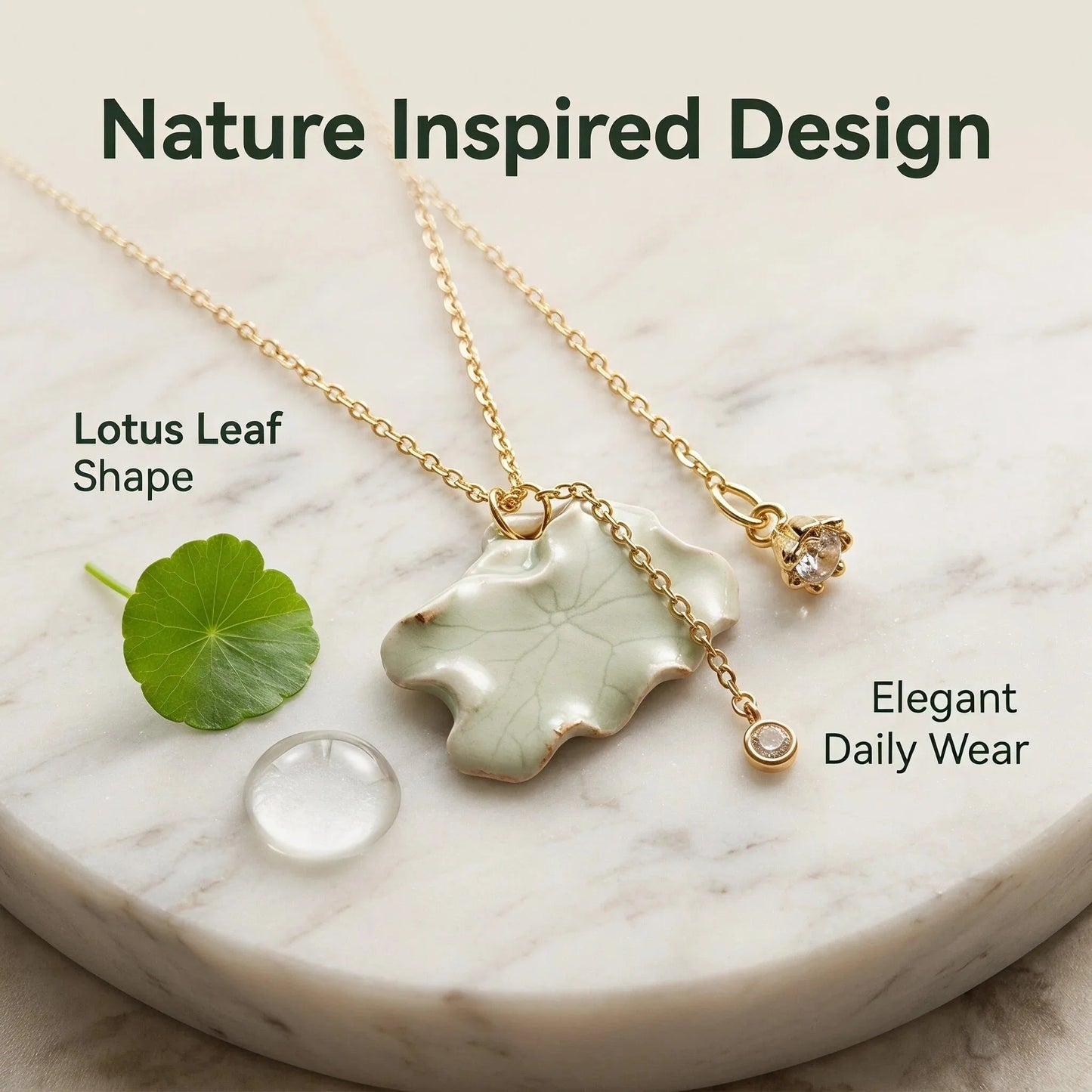 Ceramic Lotus Leaf Necklace