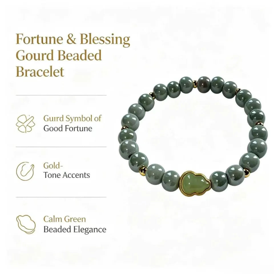 Fortune & Blessing Gourd Beaded Bracelet