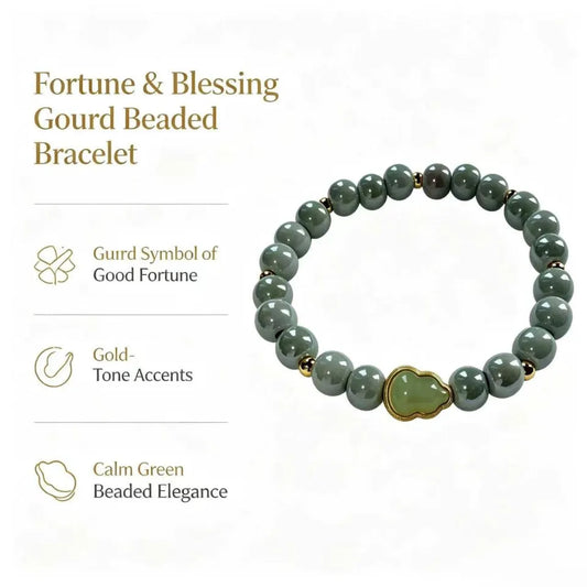 Fortune & Blessing Gourd Beaded Bracelet