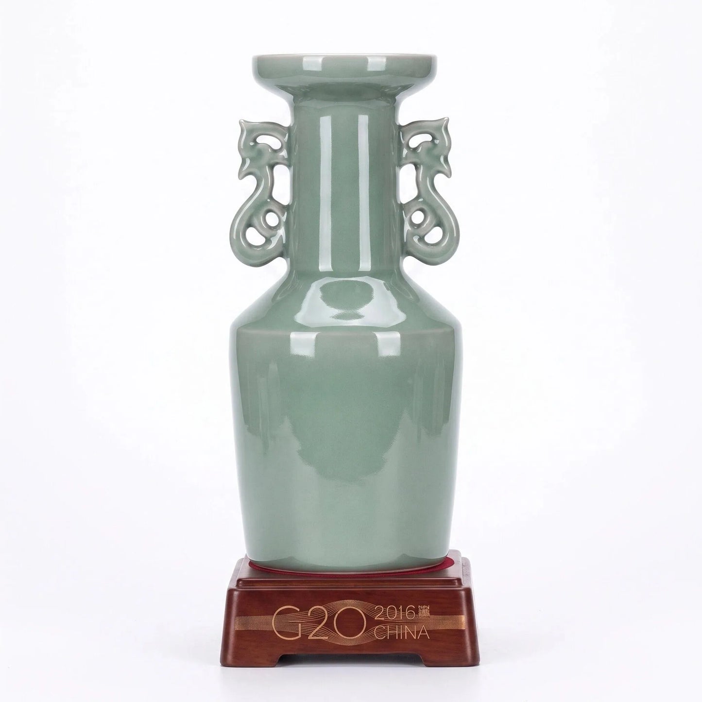 G20 Phoenix Double-Ear Celadon Vase