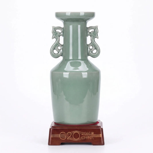 G20 Phoenix Double-Ear Celadon Vase