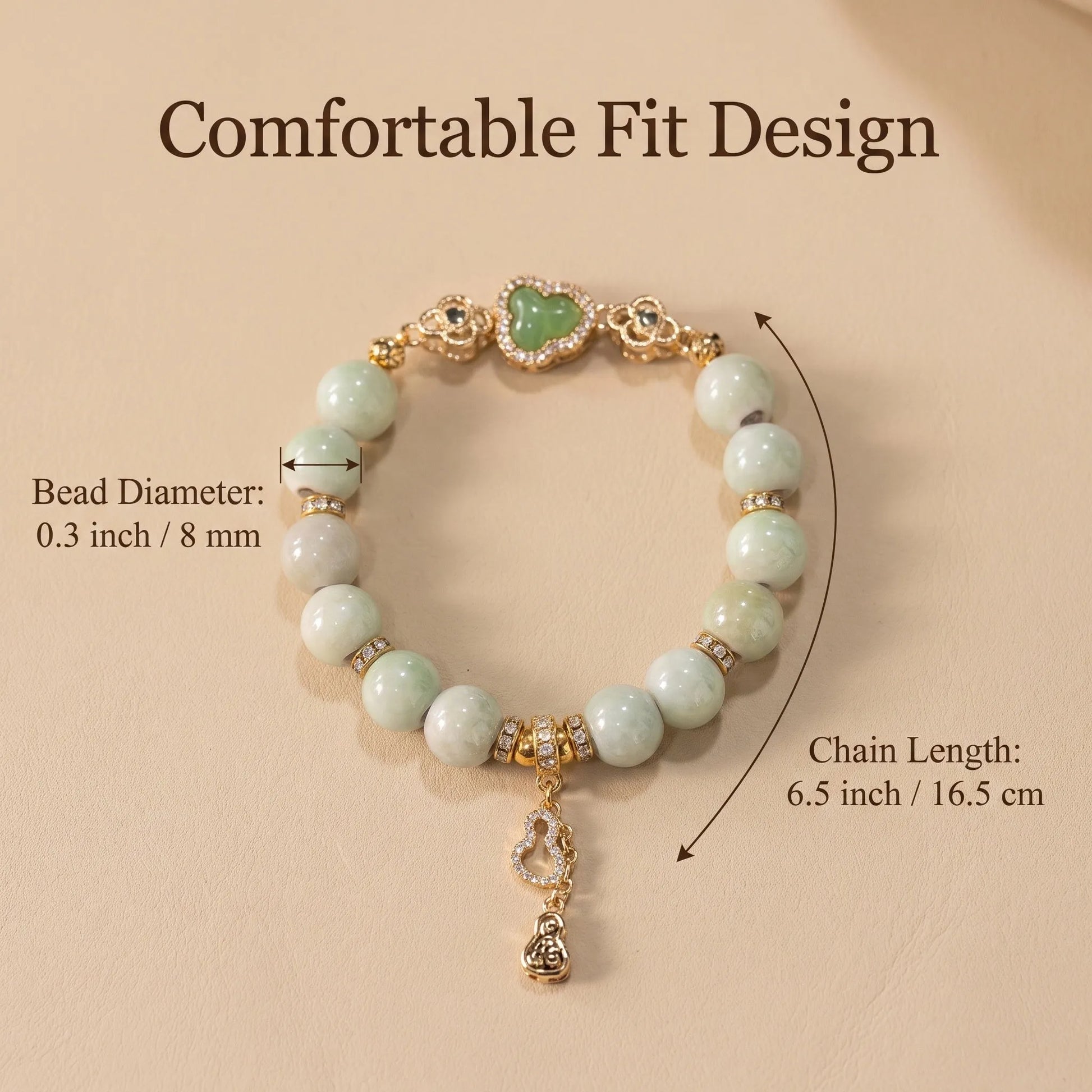Golden Fu Lu Jade Bracelet