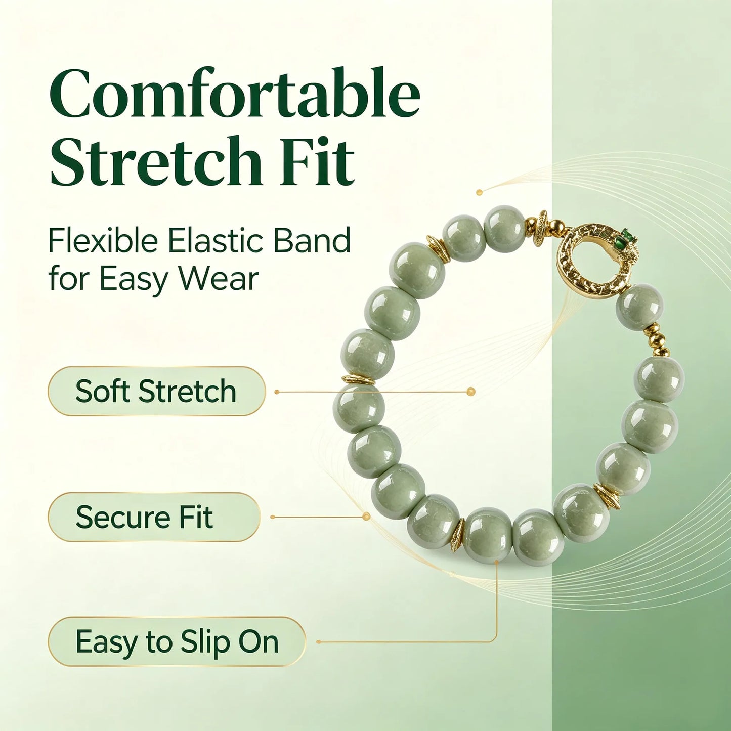 Medusa Green Beaded Bracelet