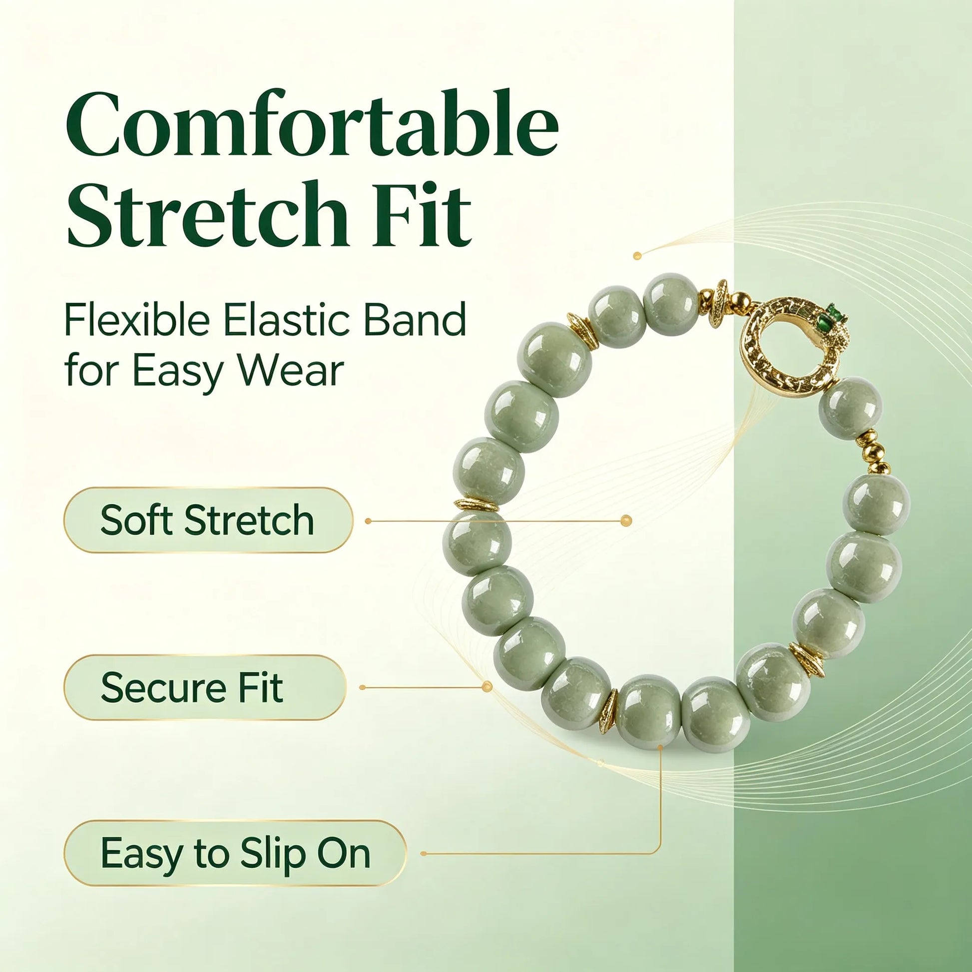 Medusa Green Beaded Bracelet