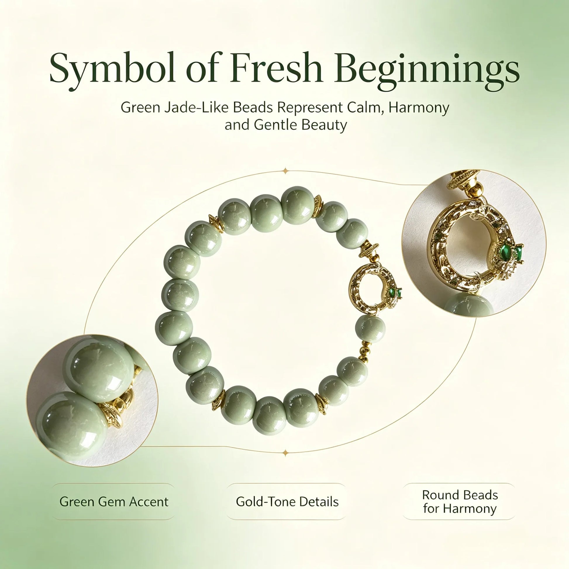 Medusa Green Beaded Bracelet