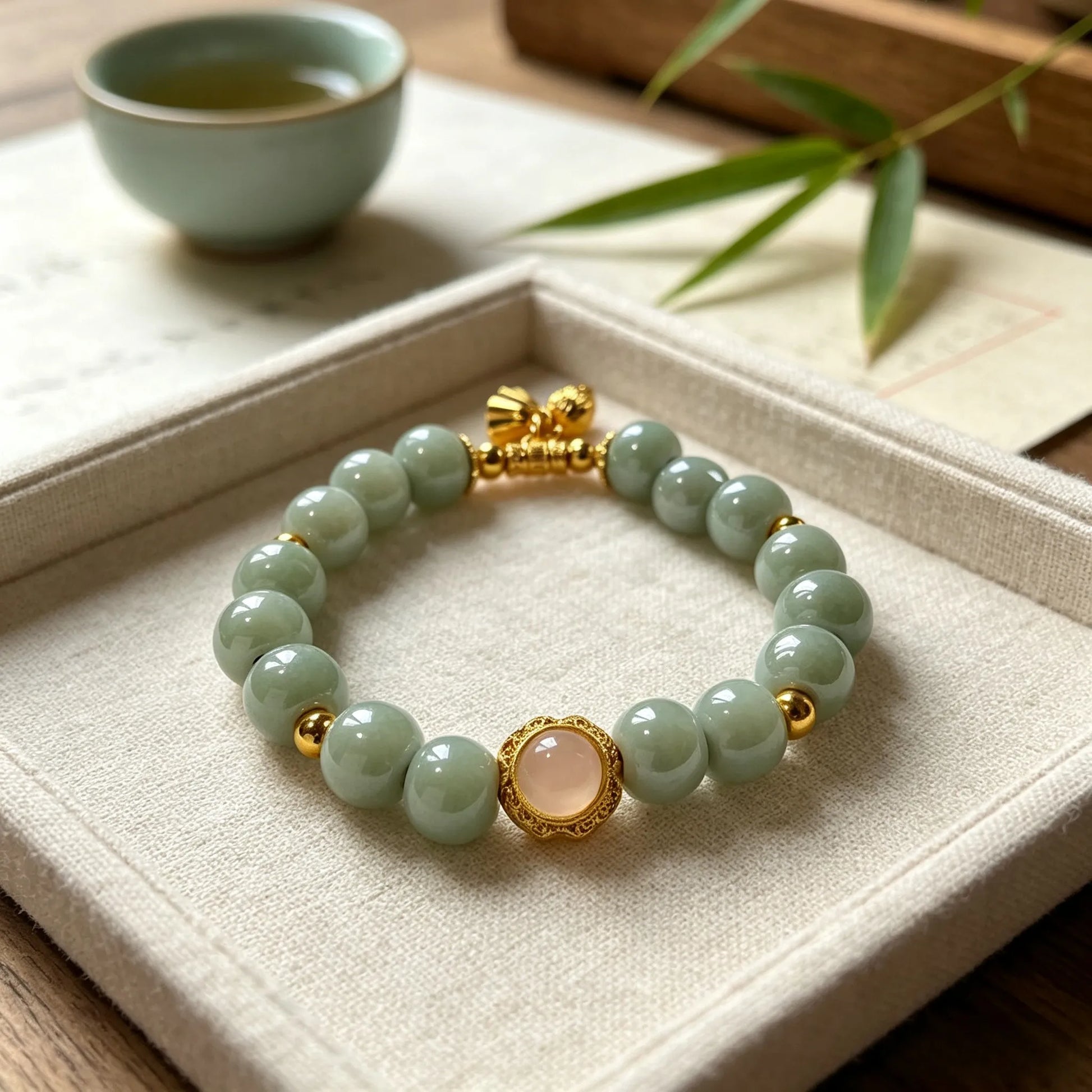 Mirror Jade Beaded Bracelet