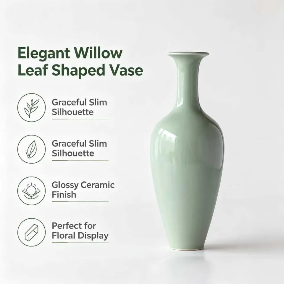willow-leaf-shaped vase