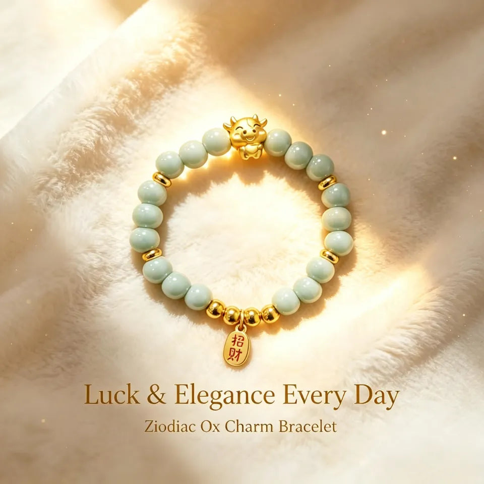 Zodiac Ox Bead String Beaded Bracelet