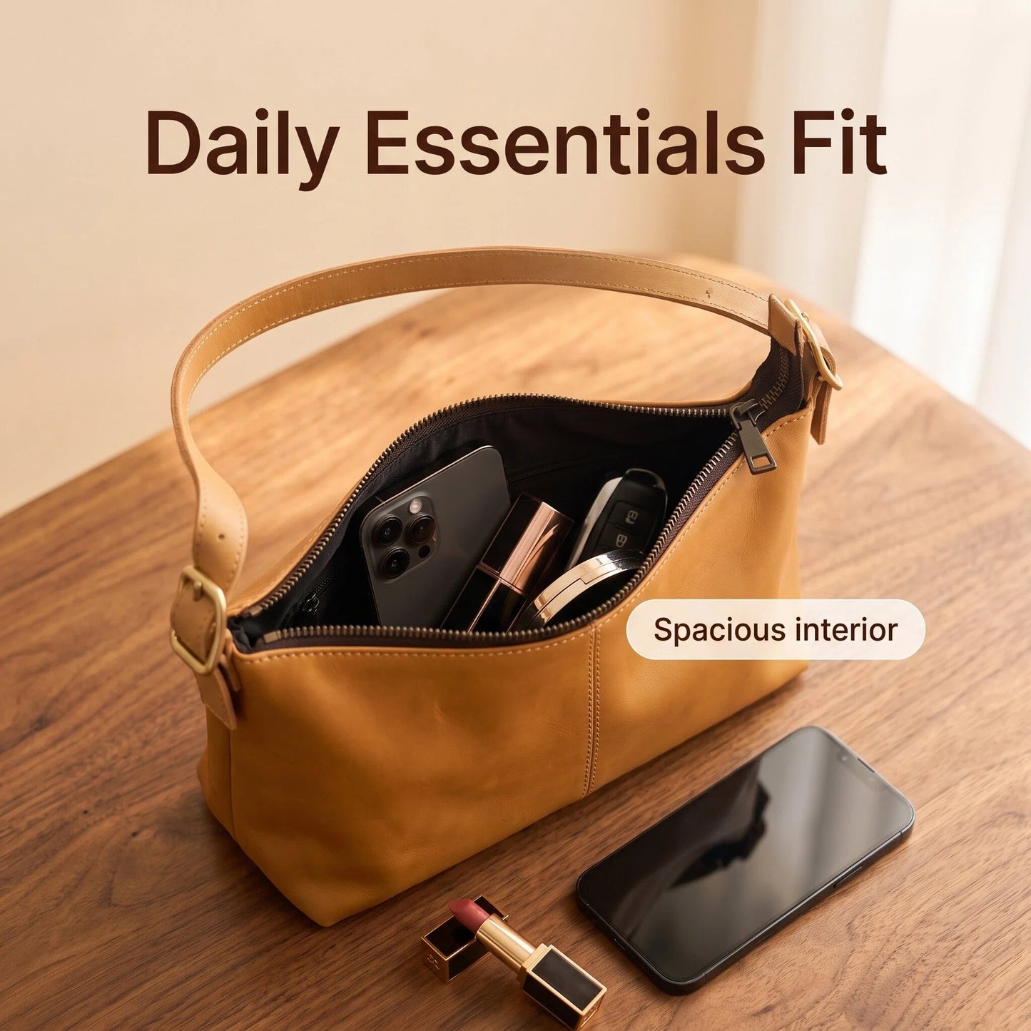 Soft Leather Underarm Shoulder Bag