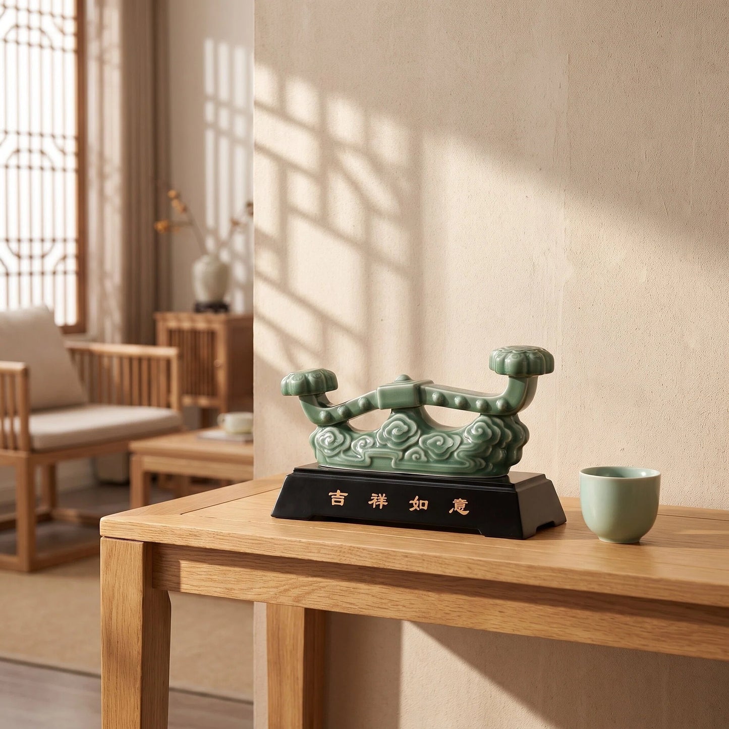 Auspicious Ruyi Celadon Ornament